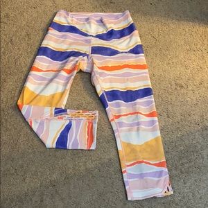 Multi colored high waisted lululemon crops